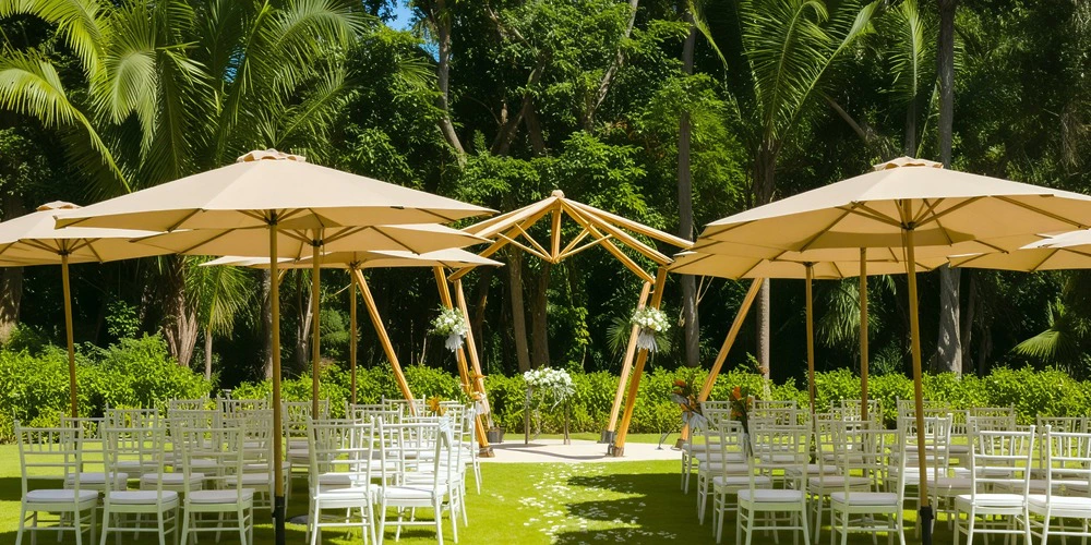 Bahia Mita Garden ceremony setup surrounded by tropical greenery at Secrets Bahia Mita