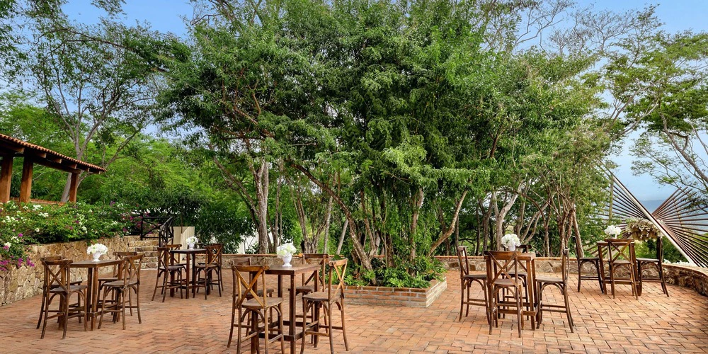 The Nest garden terrace setup for outdoor weddings at Secrets Bahia Mita